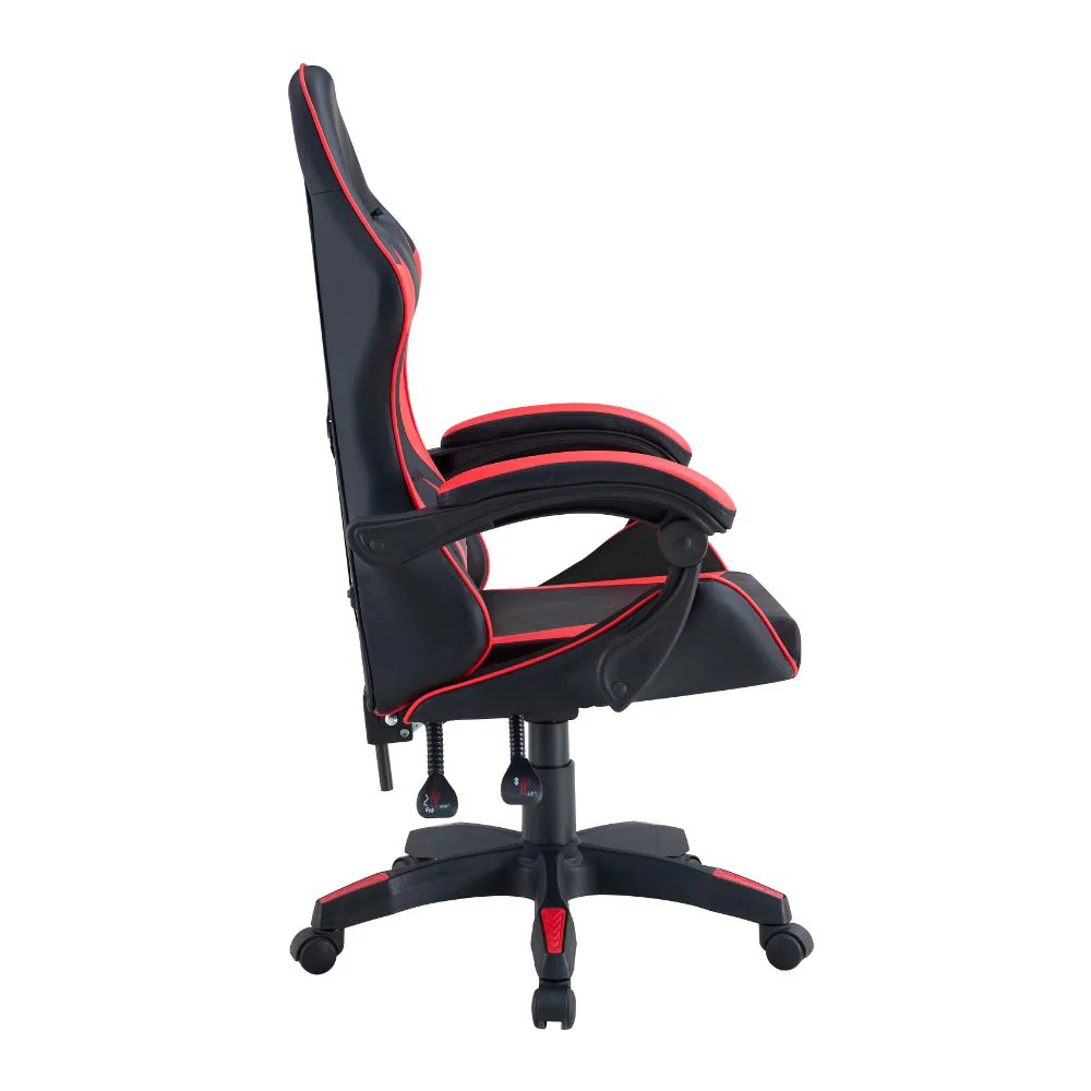 SILLA GAMER YEKSON, NEGRO Y ROJO, CON CÓMODO ESPALDAR Y RODACHINES - Image 2