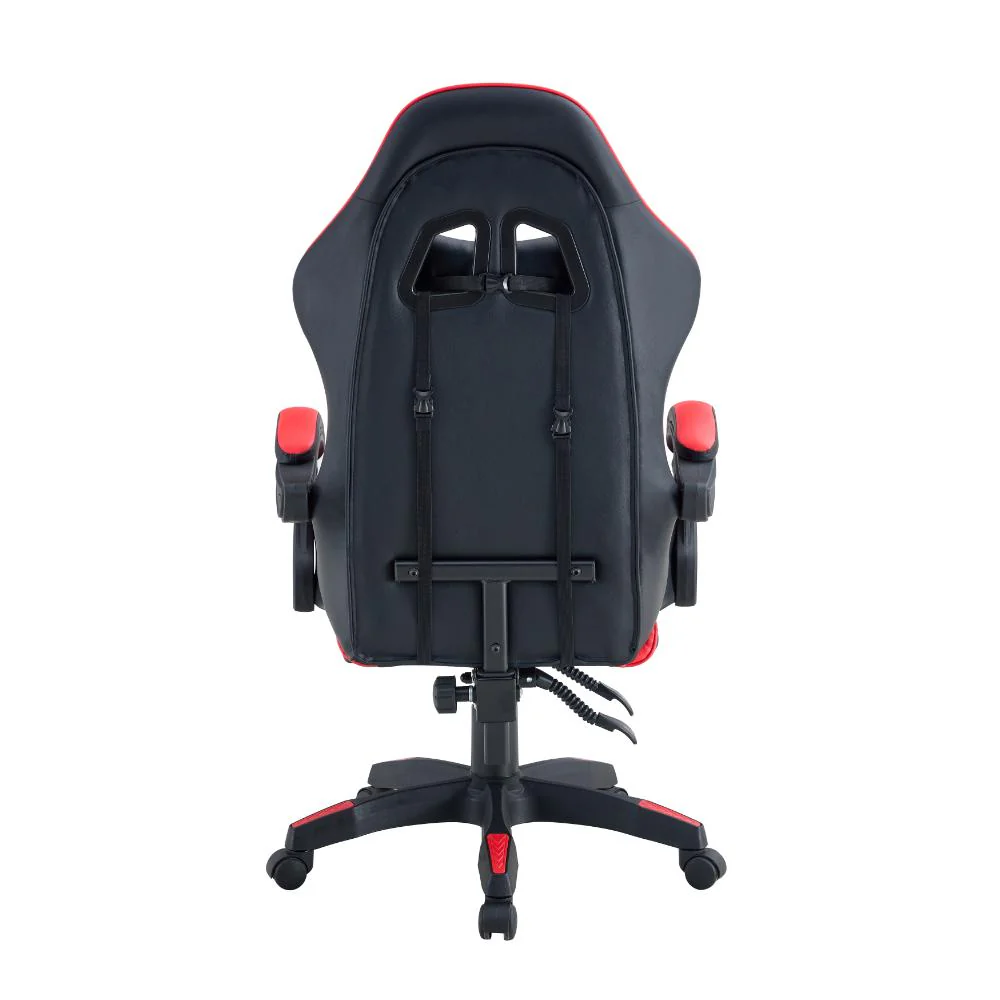 SILLA GAMER YEKSON, NEGRO Y ROJO, CON CÓMODO ESPALDAR Y RODACHINES - Image 4