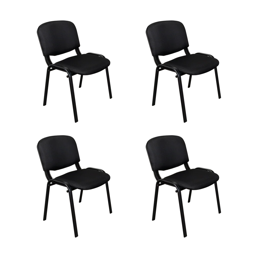 SILLA INTERLOCUTORA, NEGRO, CON ESPALDAR Y DISEÑO SENCILLO SIN BRAZO X4