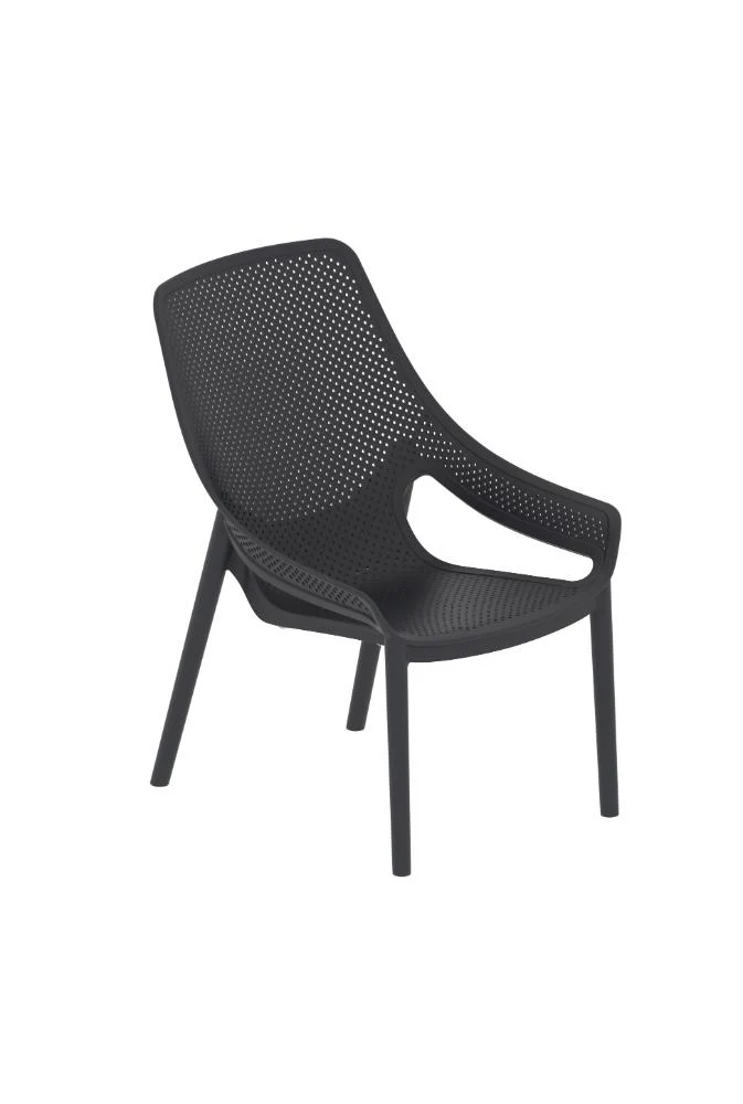 Silla Launge Ibiza, Negro, con espaldar y reposa brazos - Image 3