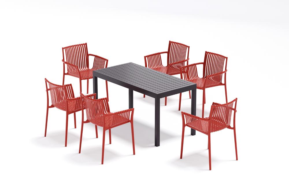 SILLA MADRID CON BRAZOS, COLOR ROJO, CON ESPALDAR Y DISEÑO MODERNO - Image 10
