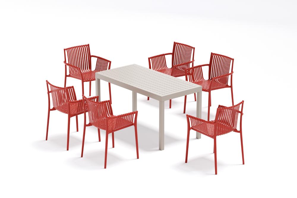 SILLA MADRID CON BRAZOS, COLOR ROJO, CON ESPALDAR Y DISEÑO MODERNO - Image 11