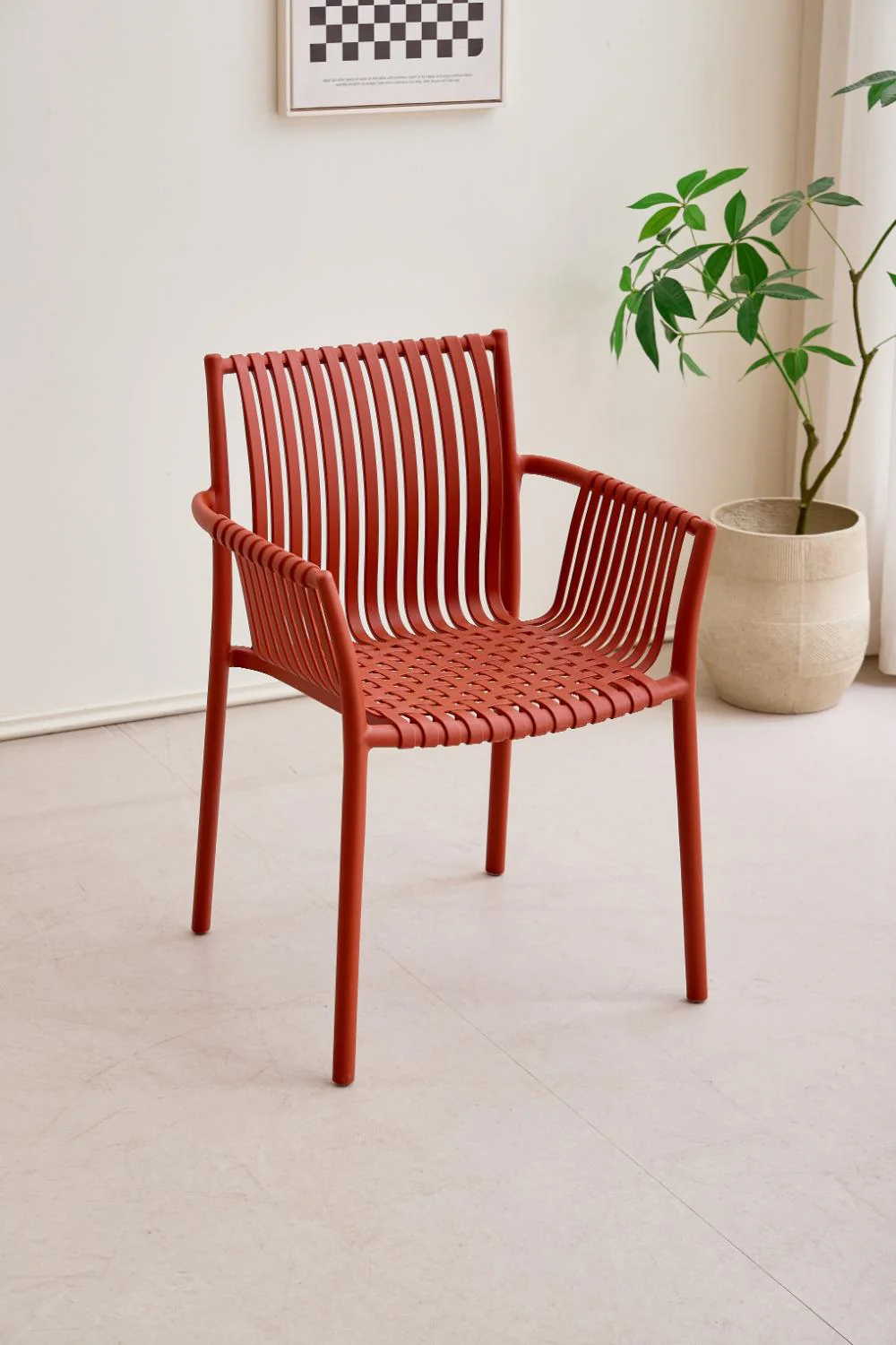 SILLA MADRID CON BRAZOS, COLOR ROJO, CON ESPALDAR Y DISEÑO MODERNO X4 - Image 3