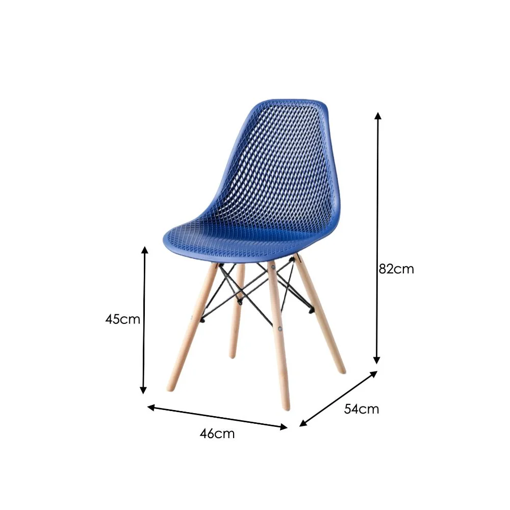 SILLA MARCUS, COLOR AZUL, CON ESPALDAR Y PATAS EN MADERA - Image 11