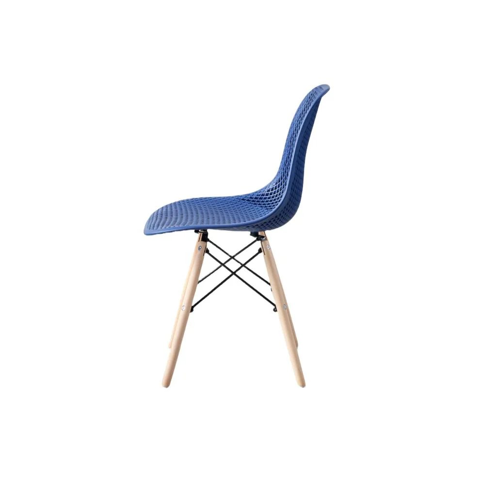 SILLA MARCUS, COLOR AZUL, CON ESPALDAR Y PATAS EN MADERA - Image 8