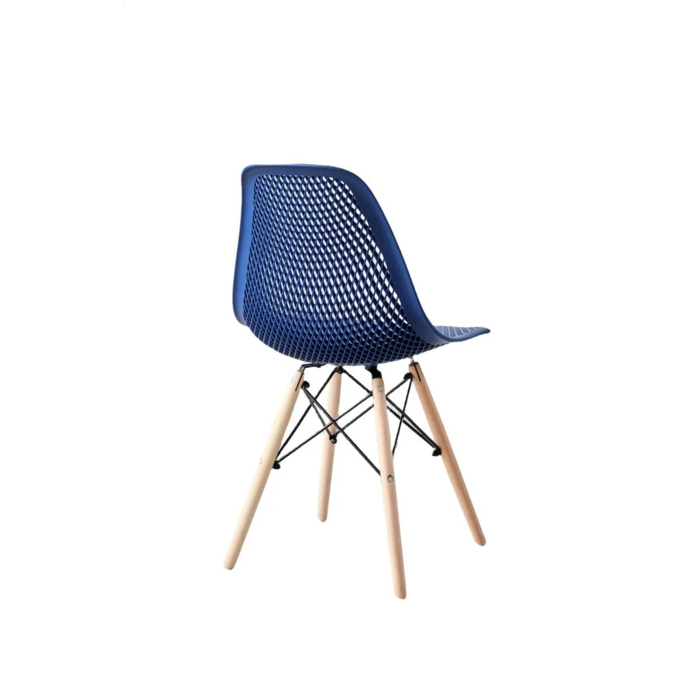 SILLA MARCUS, COLOR AZUL, CON ESPALDAR Y PATAS EN MADERA X4 - Image 10