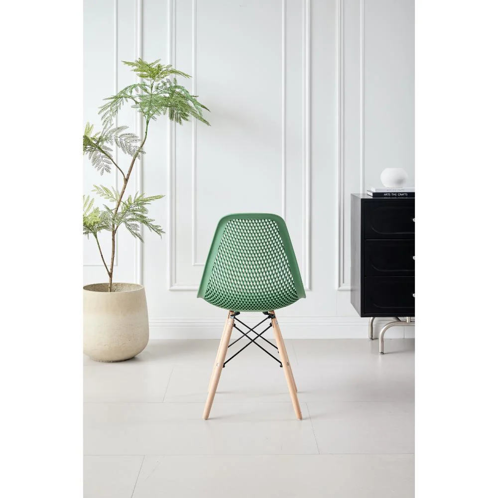 SILLA MARCUS, COLOR VERDE OLIVA, CON ESPALDAR Y PATAS EN MADERA - Image 6