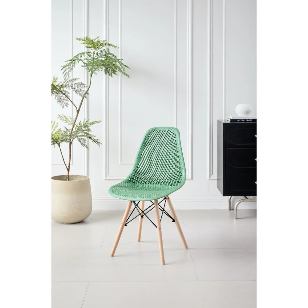 SILLA MARCUS, COLOR VERDE OLIVA, CON ESPALDAR Y PATAS EN MADERA X4 - Image 2