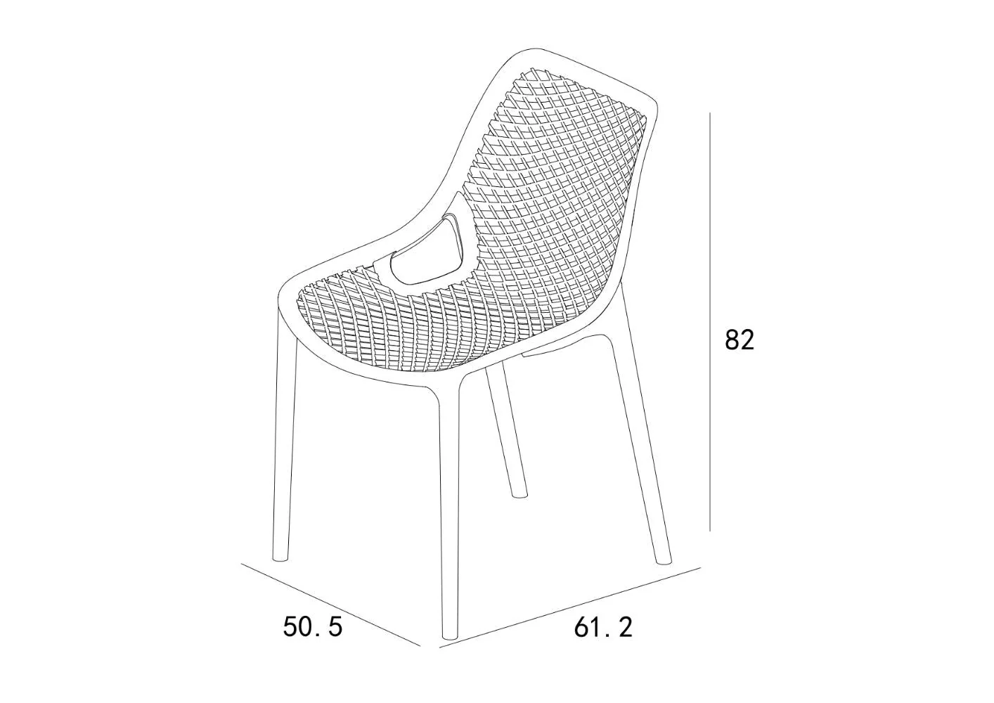 Silla Miame, Negro, con espaldar y reposa brazos - Image 7