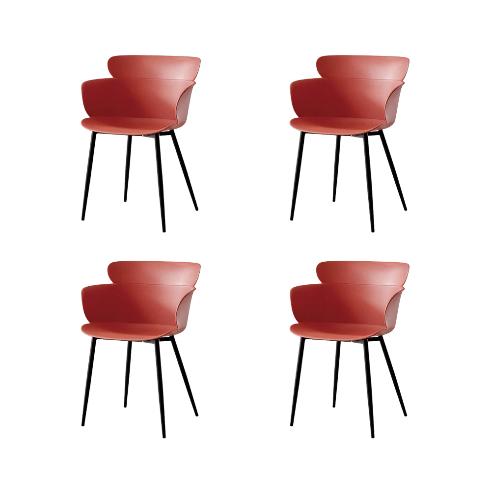 SILLA MIAMI CON BRAZOS, COLOR ROJO, CON ESPALDAR Y DISEÑO MODERNO X4