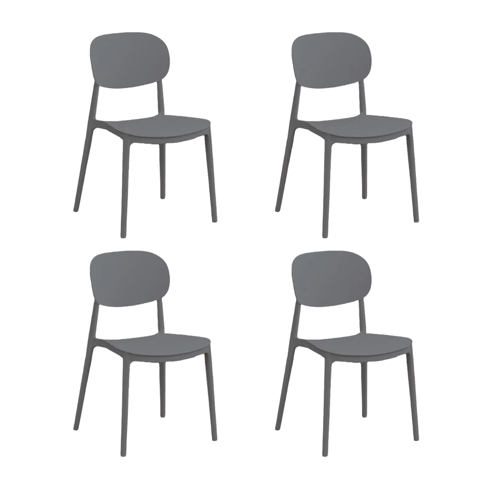 SILLA MILAN, COLOR GRIS OSCURO, CON ESPALDAR Y DISEÑO MODERNO X4