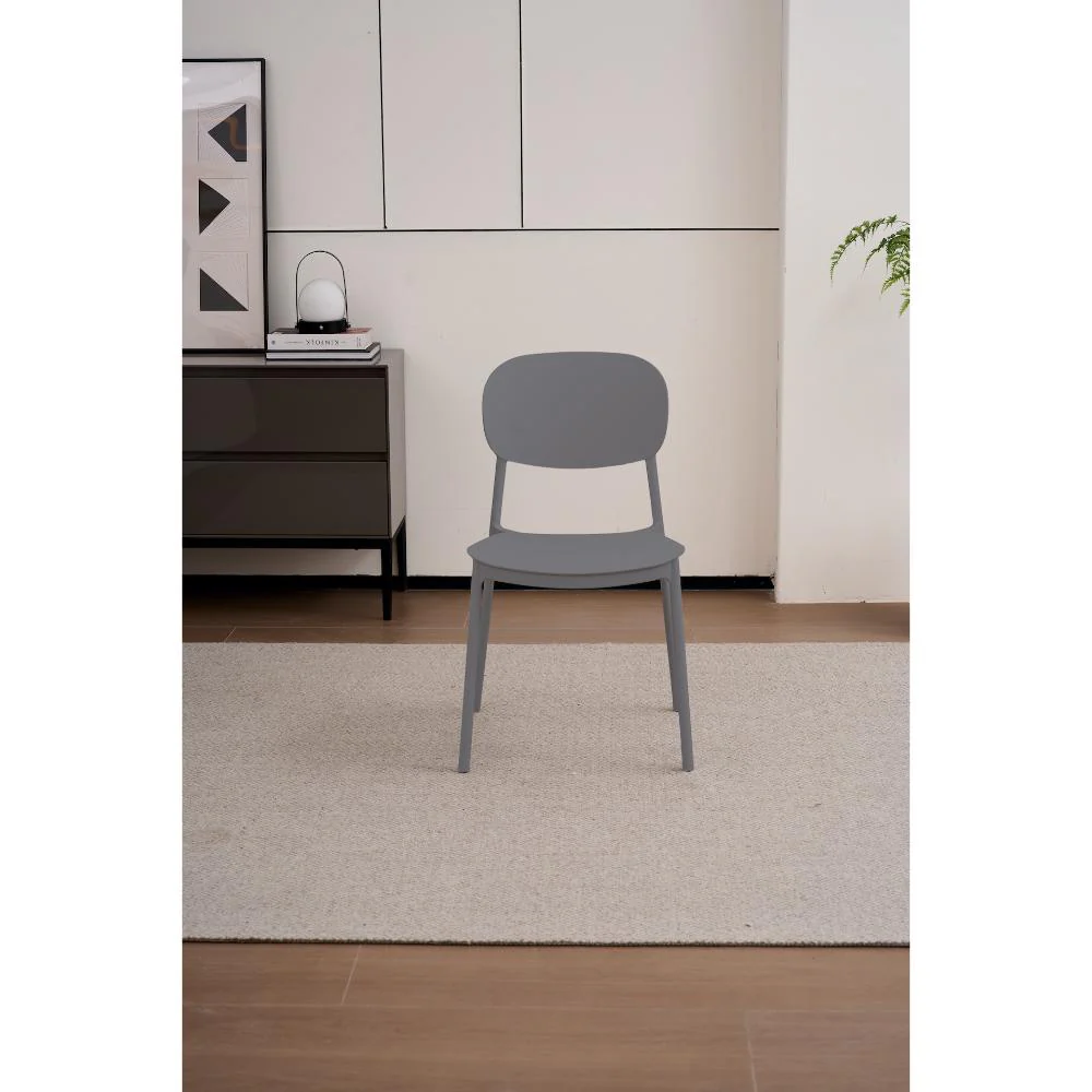 SILLA MILAN, COLOR GRIS OSCURO, CON ESPALDAR Y DISEÑO MODERNO X4 - Image 3