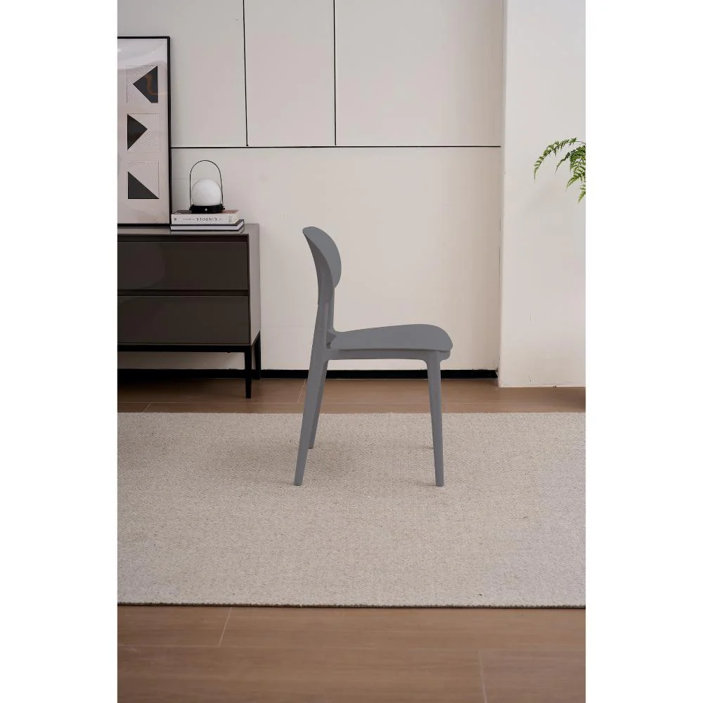 SILLA MILAN, COLOR GRIS OSCURO, CON ESPALDAR Y DISEÑO MODERNO X4 - Image 4