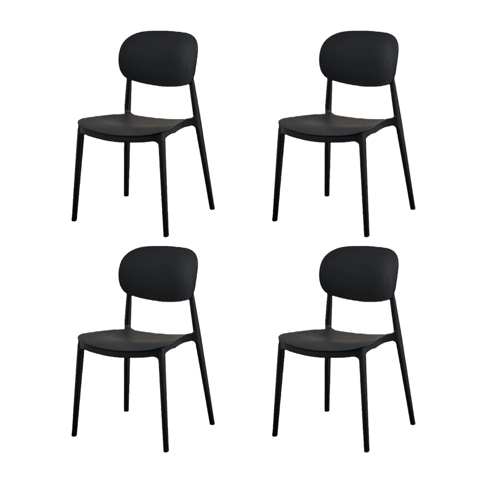 SILLA MILAN, COLOR NEGRO, CON ESPALDAR Y DISEÑO MODERNO X4