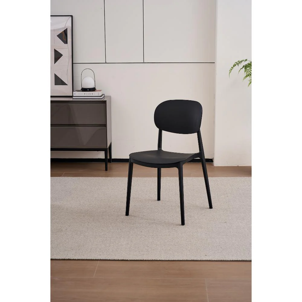 SILLA MILAN, COLOR NEGRO, CON ESPALDAR Y DISEÑO MODERNO X4 - Image 2