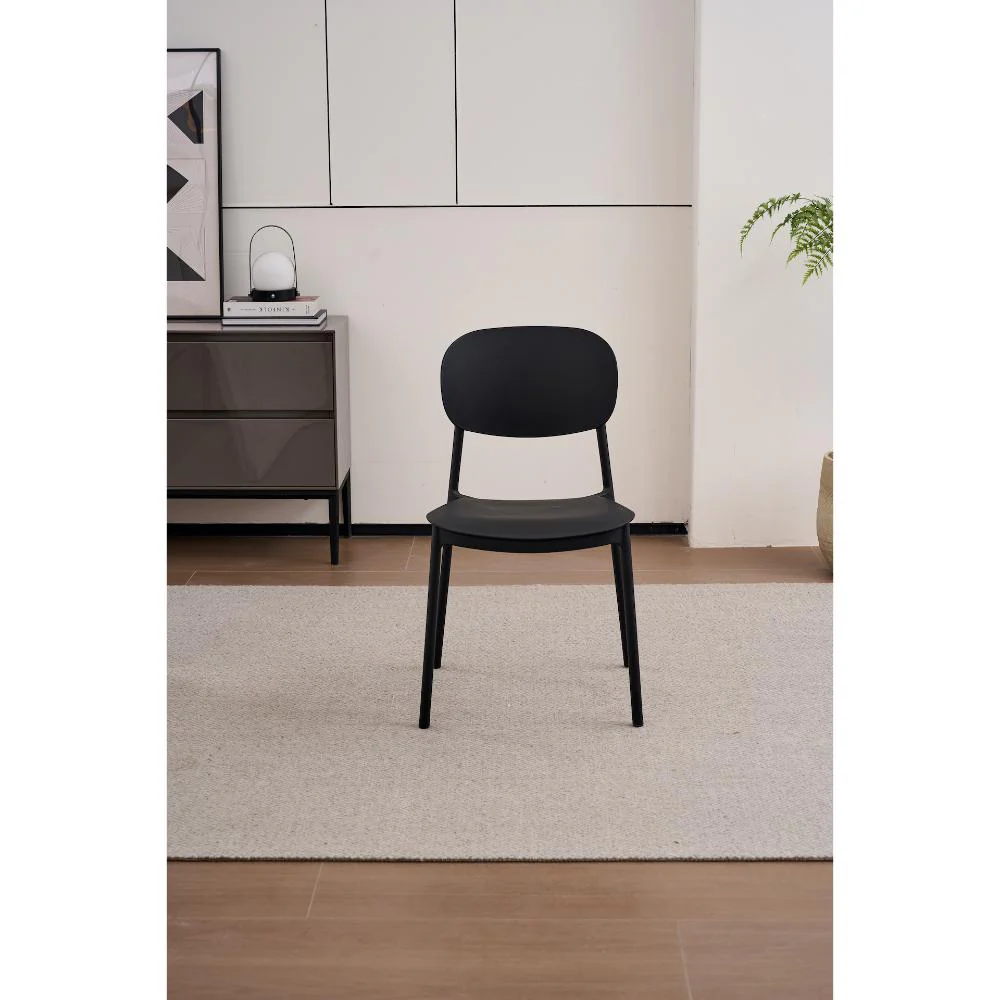 SILLA MILAN, COLOR NEGRO, CON ESPALDAR Y DISEÑO MODERNO X4 - Image 3