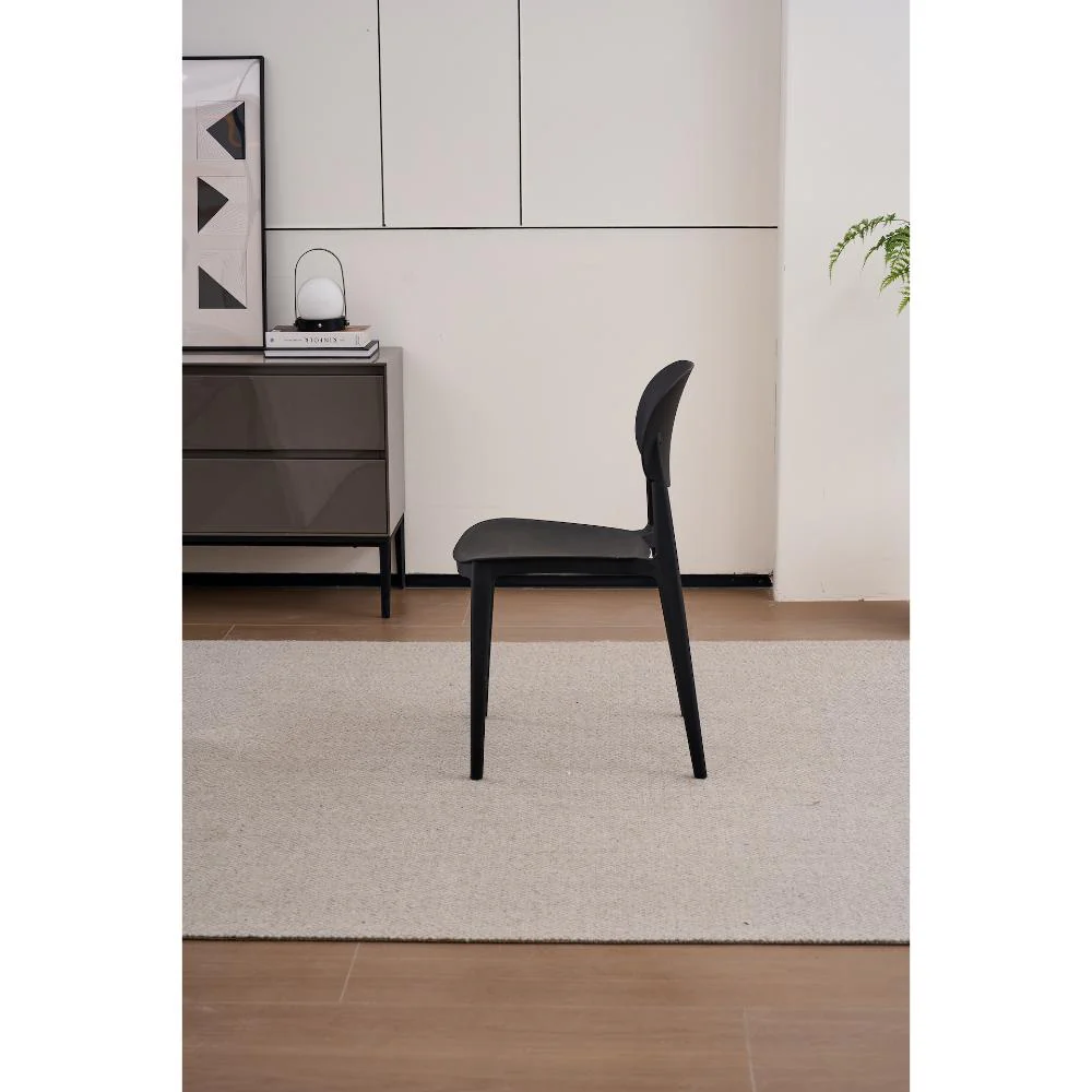 SILLA MILAN, COLOR NEGRO, CON ESPALDAR Y DISEÑO MODERNO X4 - Image 4