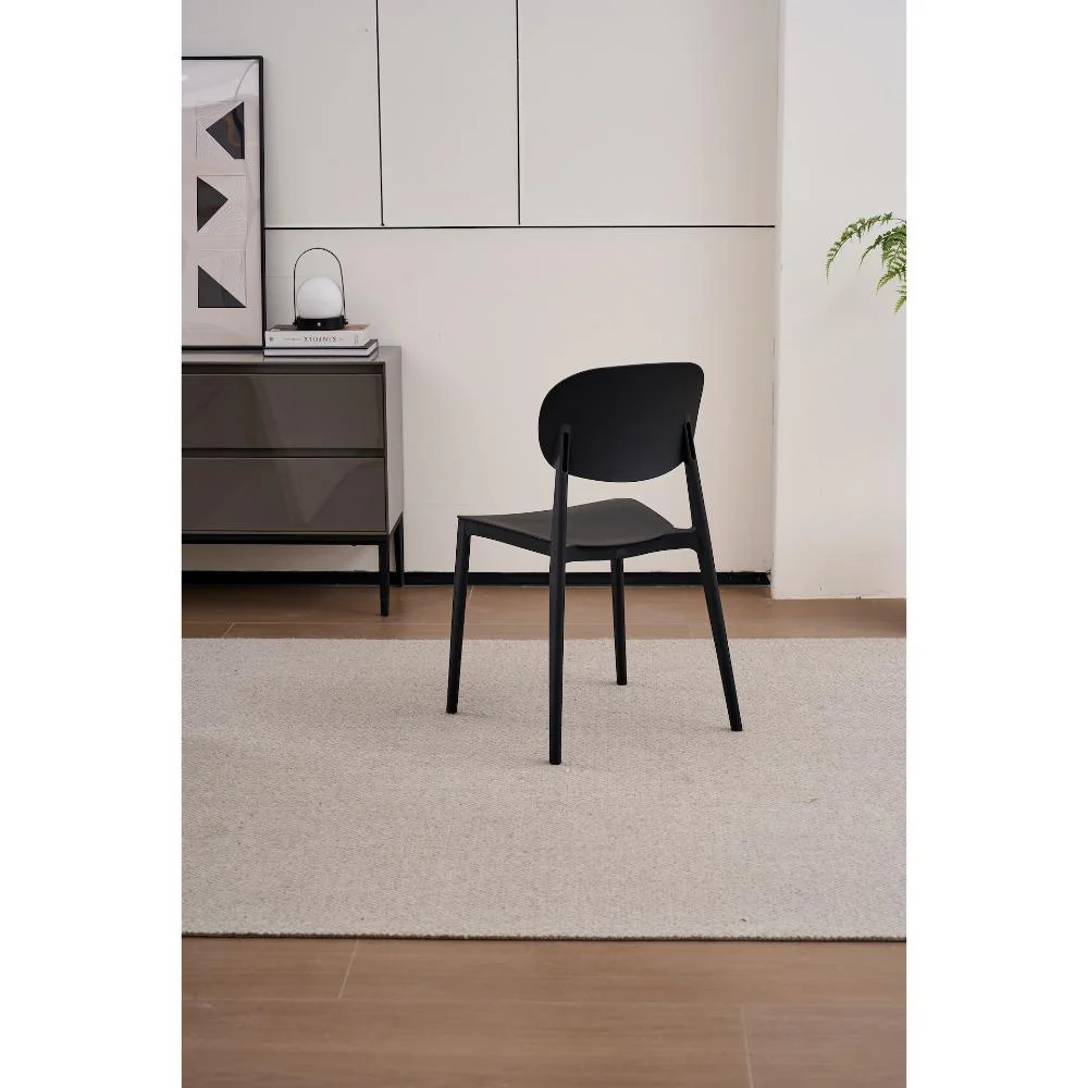 SILLA MILAN, COLOR NEGRO, CON ESPALDAR Y DISEÑO MODERNO X4 - Image 5