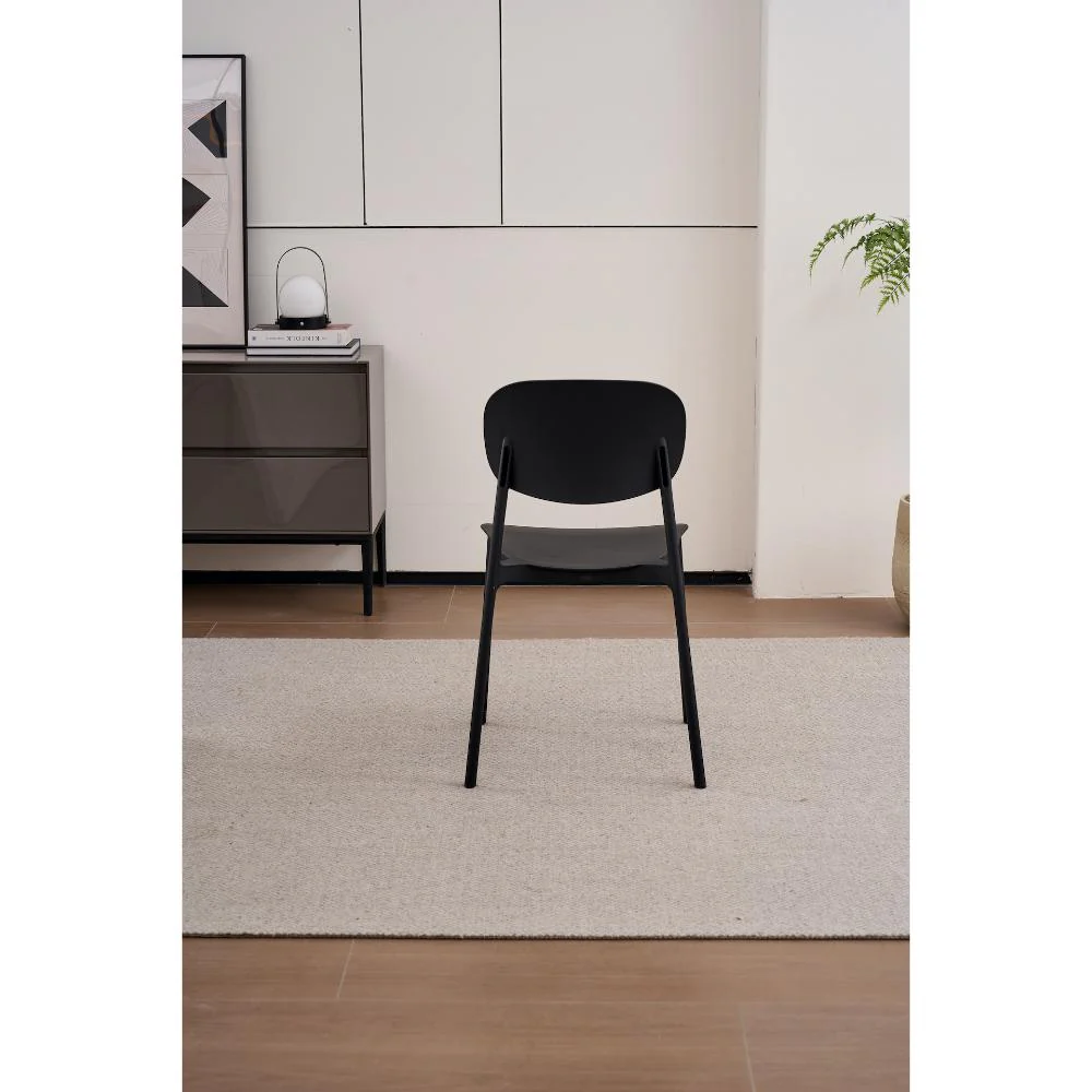 SILLA MILAN, COLOR NEGRO, CON ESPALDAR Y DISEÑO MODERNO X4 - Image 6