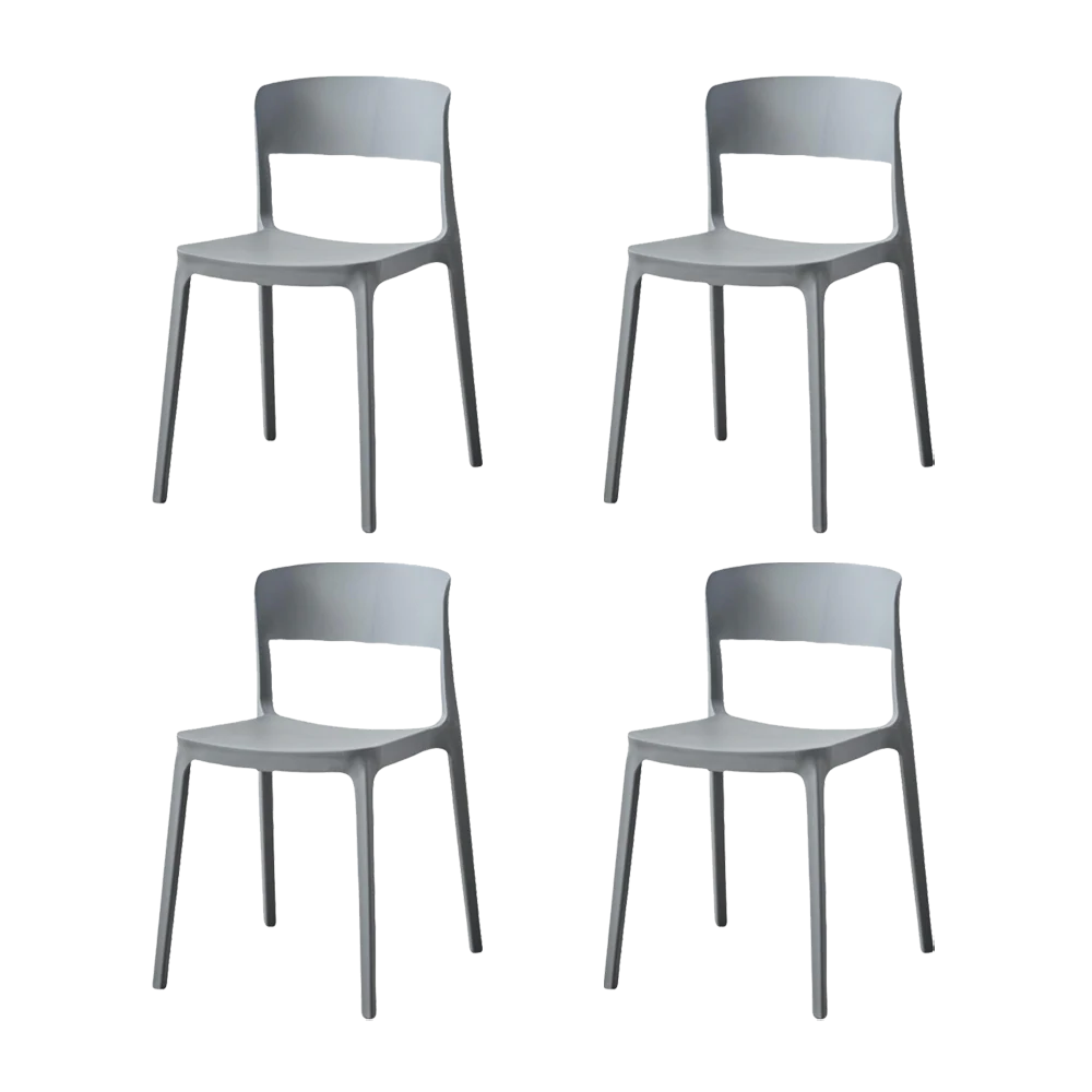 SILLA MONACO, COLOR GRIS OSCURO, CON ESPALDAR Y DISEÑO MODERNO X4