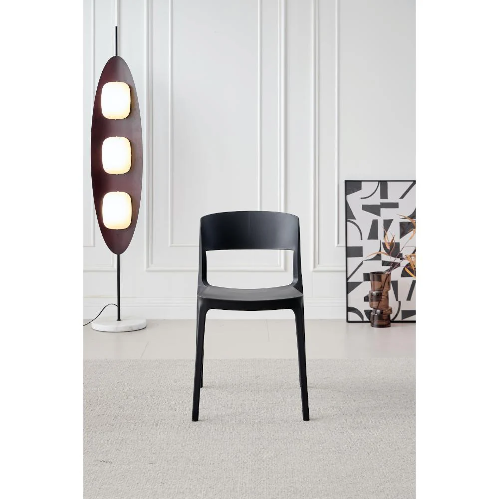 SILLA MONACO, COLOR NEGRO, CON ESPALDAR Y DISEÑO MODERNO X4 - Image 3