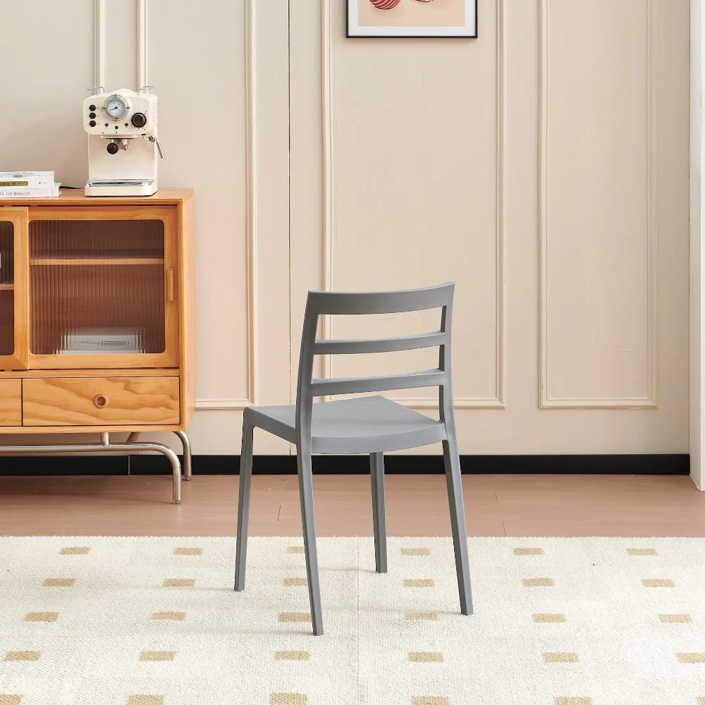 Silla New York, Gris Oscuro, Con espaldar en líneas y diseño minimalista - Image 4