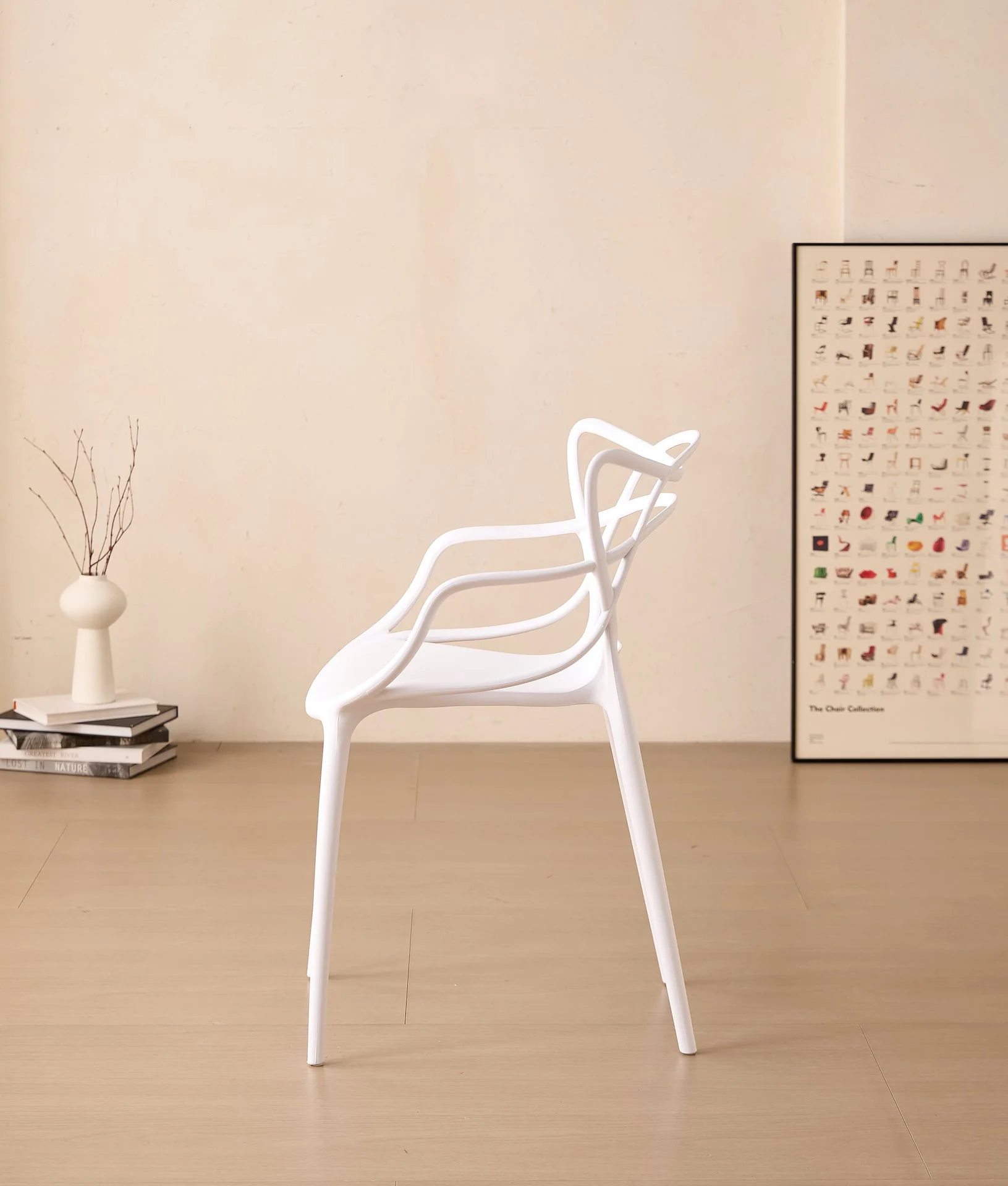 Silla Sumi, Color Blanco, Con espaldar y diseño Moderno - Image 5