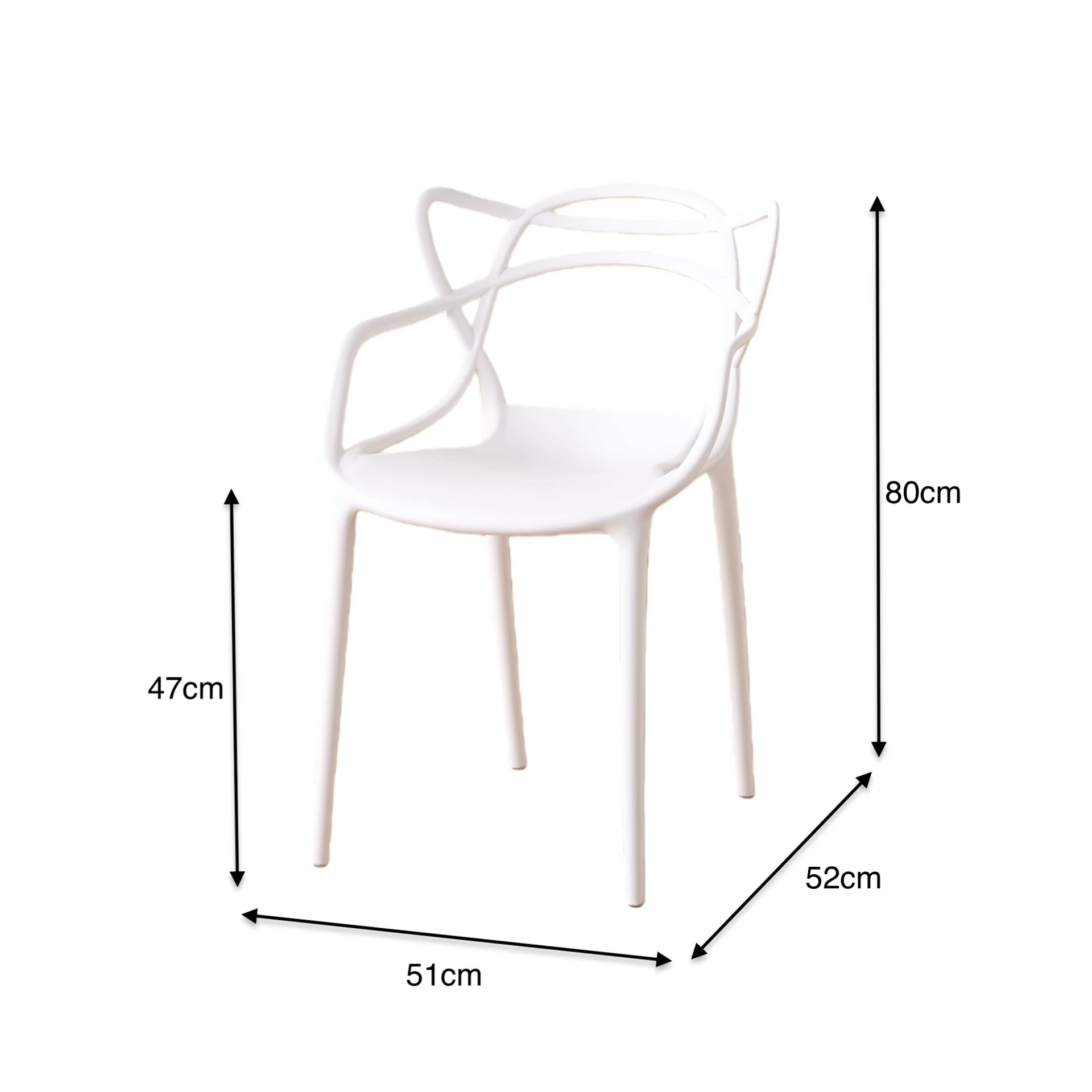Silla Sumi, Color Blanco, Con espaldar y diseño Moderno - Image 7