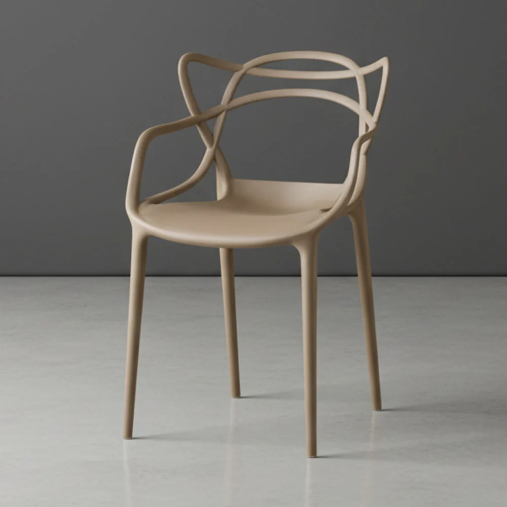 Silla Sumi, Color Taupe, Con espaldar y diseño Moderno
