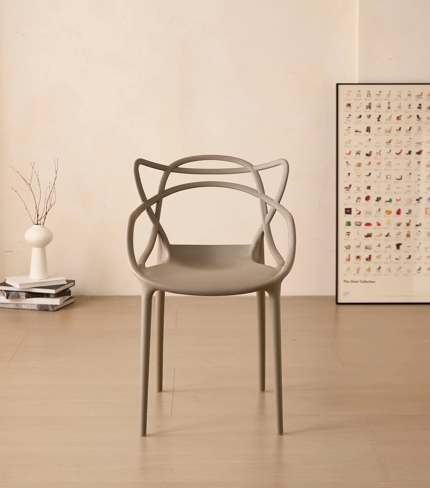 Silla Sumi, Color Taupe, Con espaldar y diseño Moderno - Image 4
