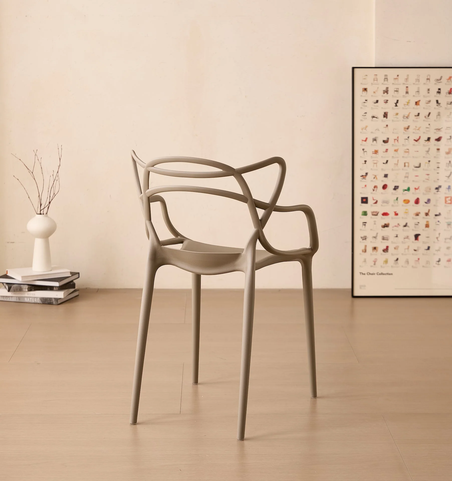 Silla Sumi, Color Taupe, Con espaldar y diseño Moderno - Image 6