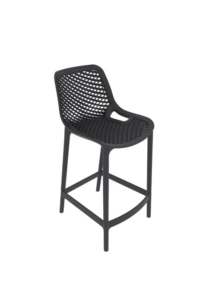 Silla para Bar Miame, Color Negro, con reposa pies en diseño Moderno - Image 3