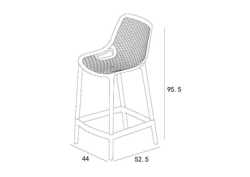 Silla para Bar Miame, Color Negro, con reposa pies en diseño Moderno - Image 7