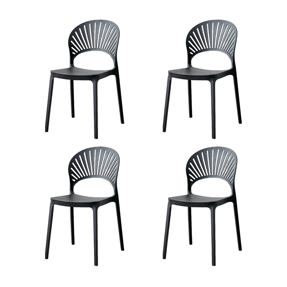SILLA PARAISO, COLOR NEGRO, CON ESPALDAR Y DISEÑO MODERNO X4