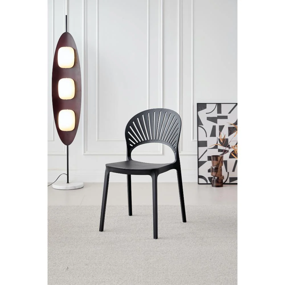 SILLA PARAISO, COLOR NEGRO, CON ESPALDAR Y DISEÑO MODERNO X4 - Image 2