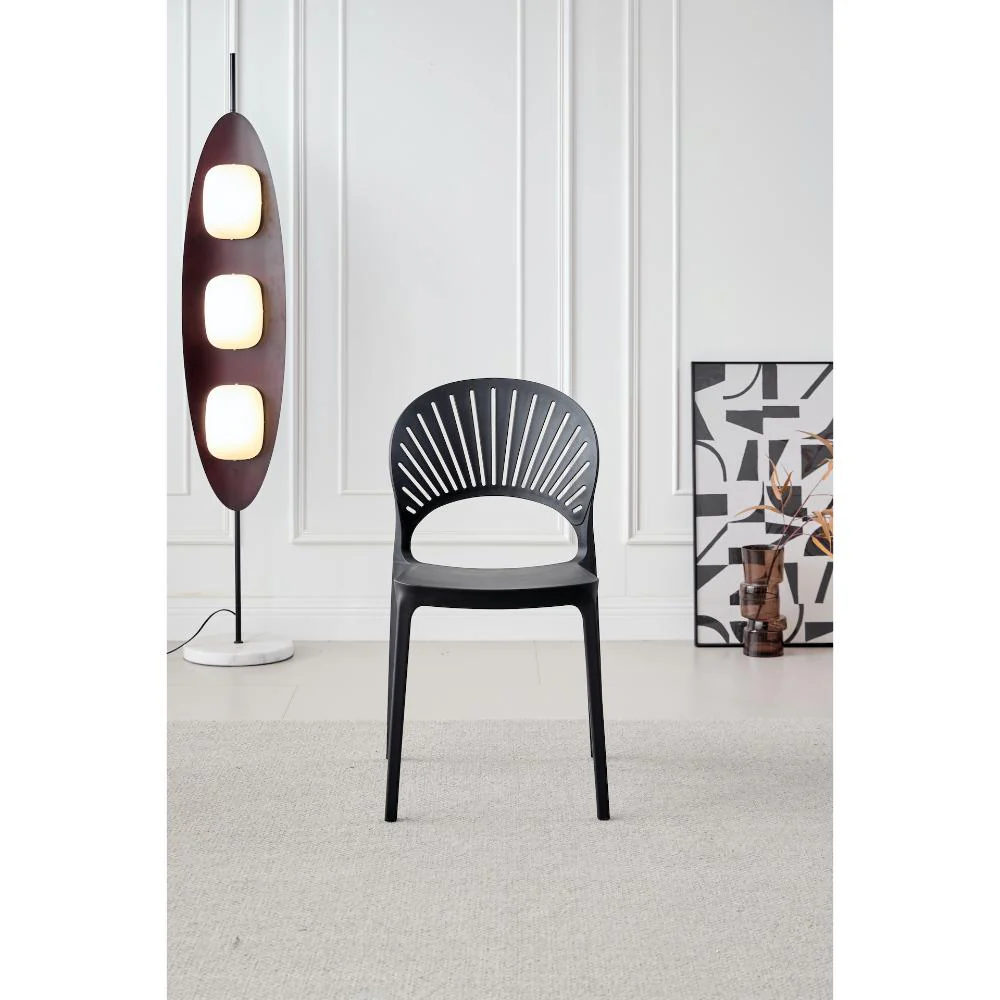 SILLA PARAISO, COLOR NEGRO, CON ESPALDAR Y DISEÑO MODERNO X4 - Image 3