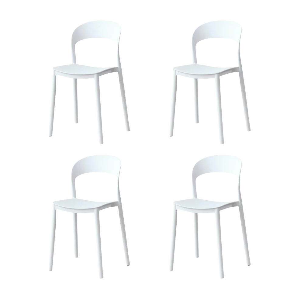 SILLA PATRICK, COLOR BLANCO, CON ESPALDAR Y DISEÑO MODERNO X4