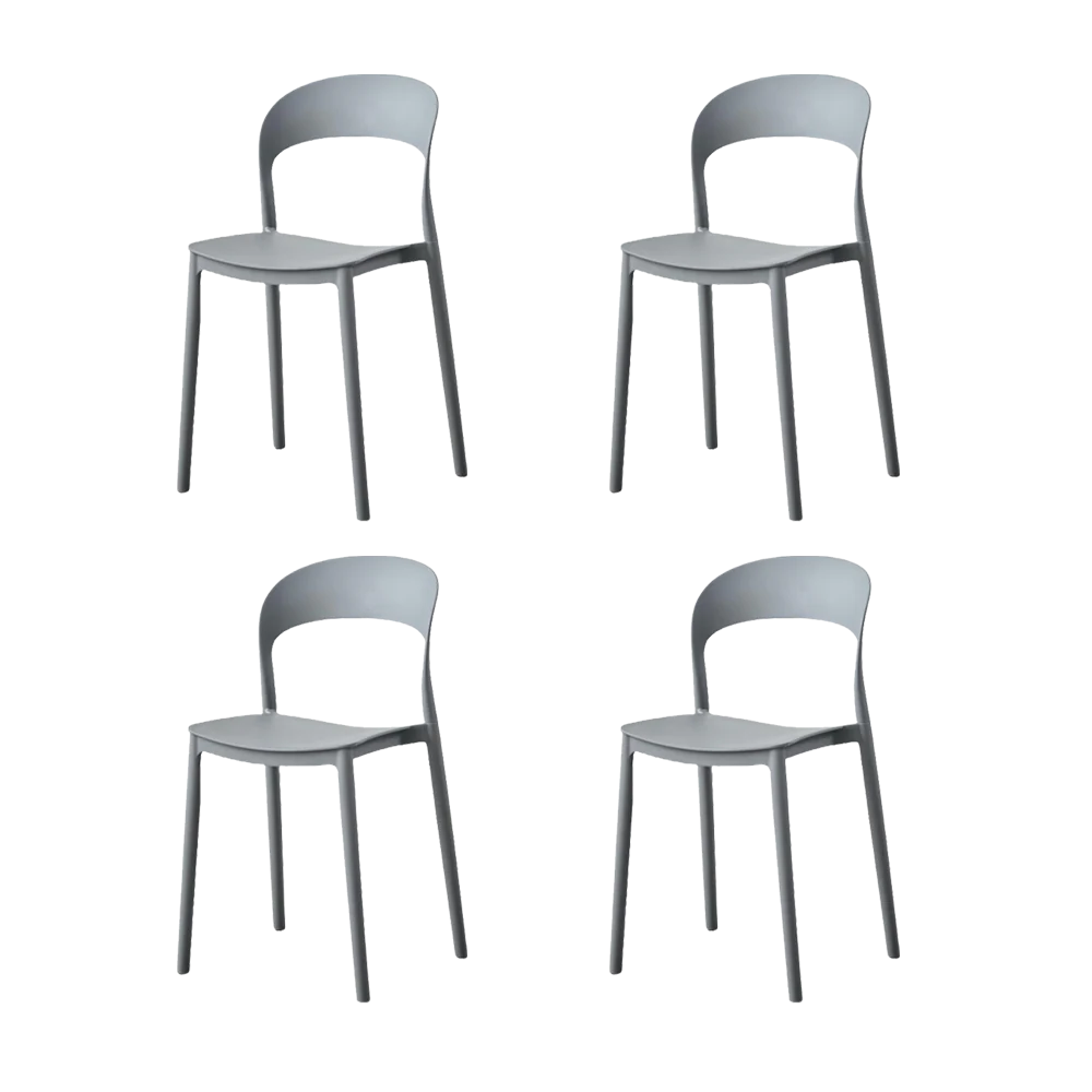 SILLA PATRICK, COLOR GRIS OSCURO, CON ESPALDAR Y DISEÑO MODERNO X4