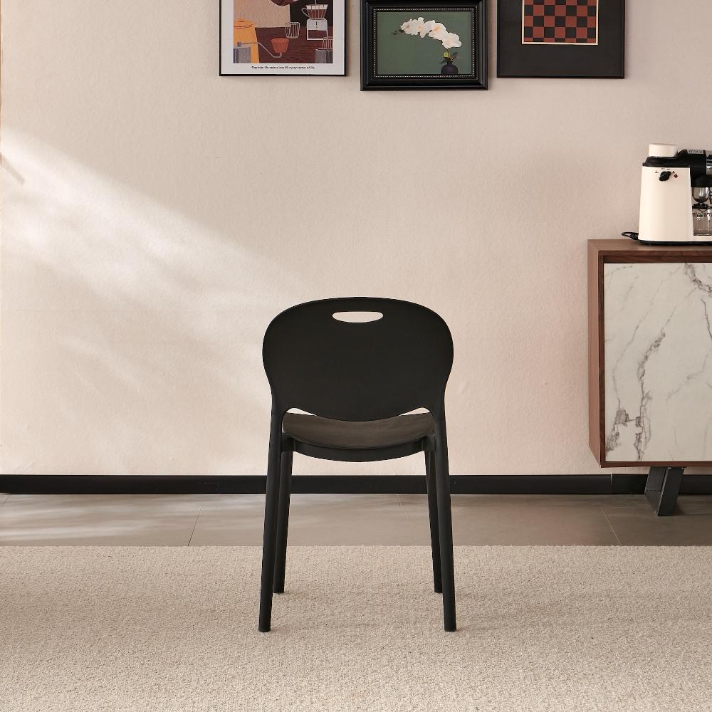 Silla Queens, Negro, Con espaldar redondo y diseño minimalista - Image 5