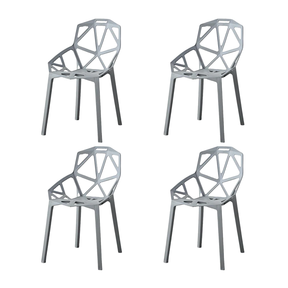 SILLA ROXY, COLOR GRIS OSCURO, CON ESPALDAR Y DISEÑO MODERNO X4