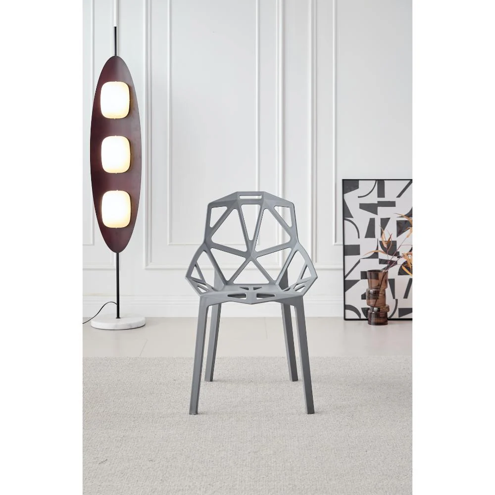 SILLA ROXY, COLOR GRIS OSCURO, CON ESPALDAR Y DISEÑO MODERNO X4 - Image 8