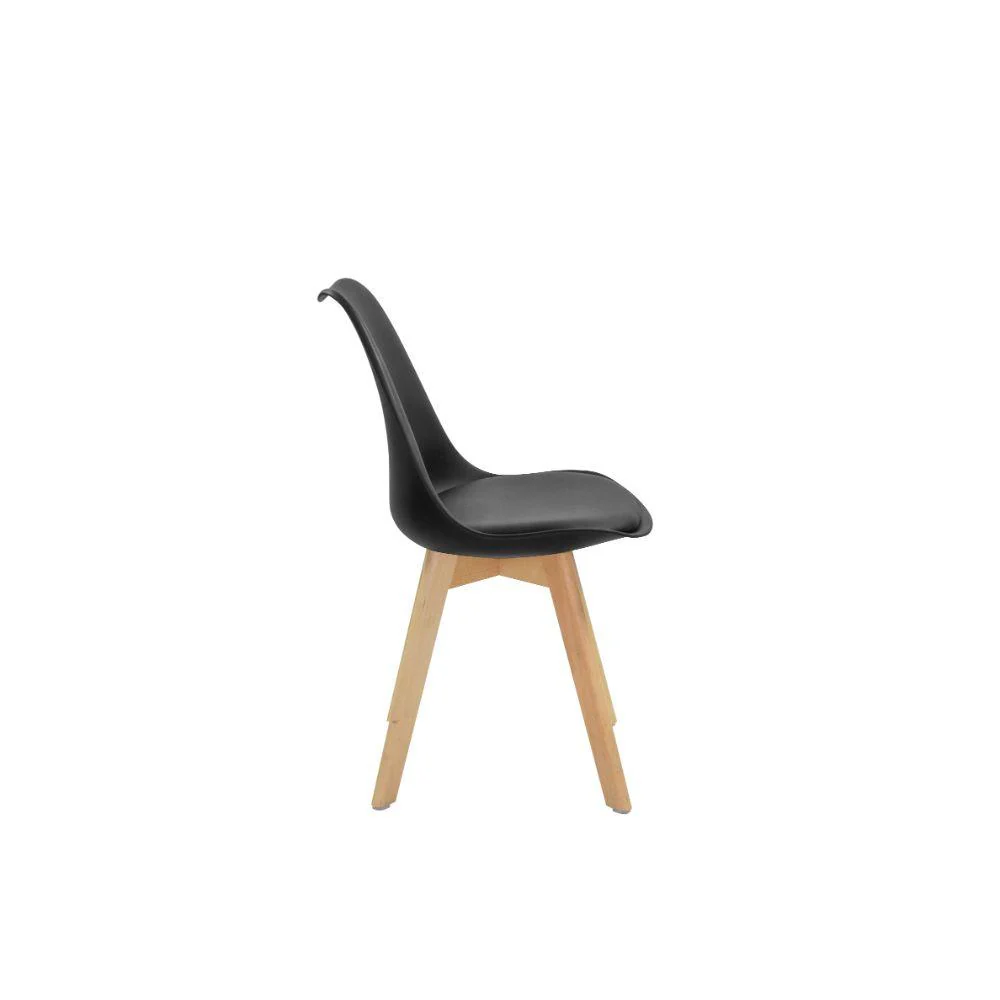 KIT DE DOS SILLAS SASHA, NEGRO Y CAFÉ CLARO, CÓMODO ASIENTO Y PATAS EN MADERA - Image 2