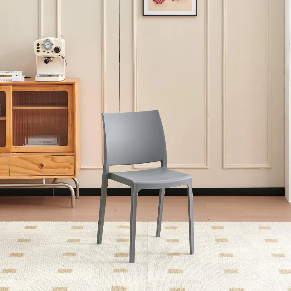 Silla Soho, Gris Oscuro, Con espaldar cerrado y diseño minimalista