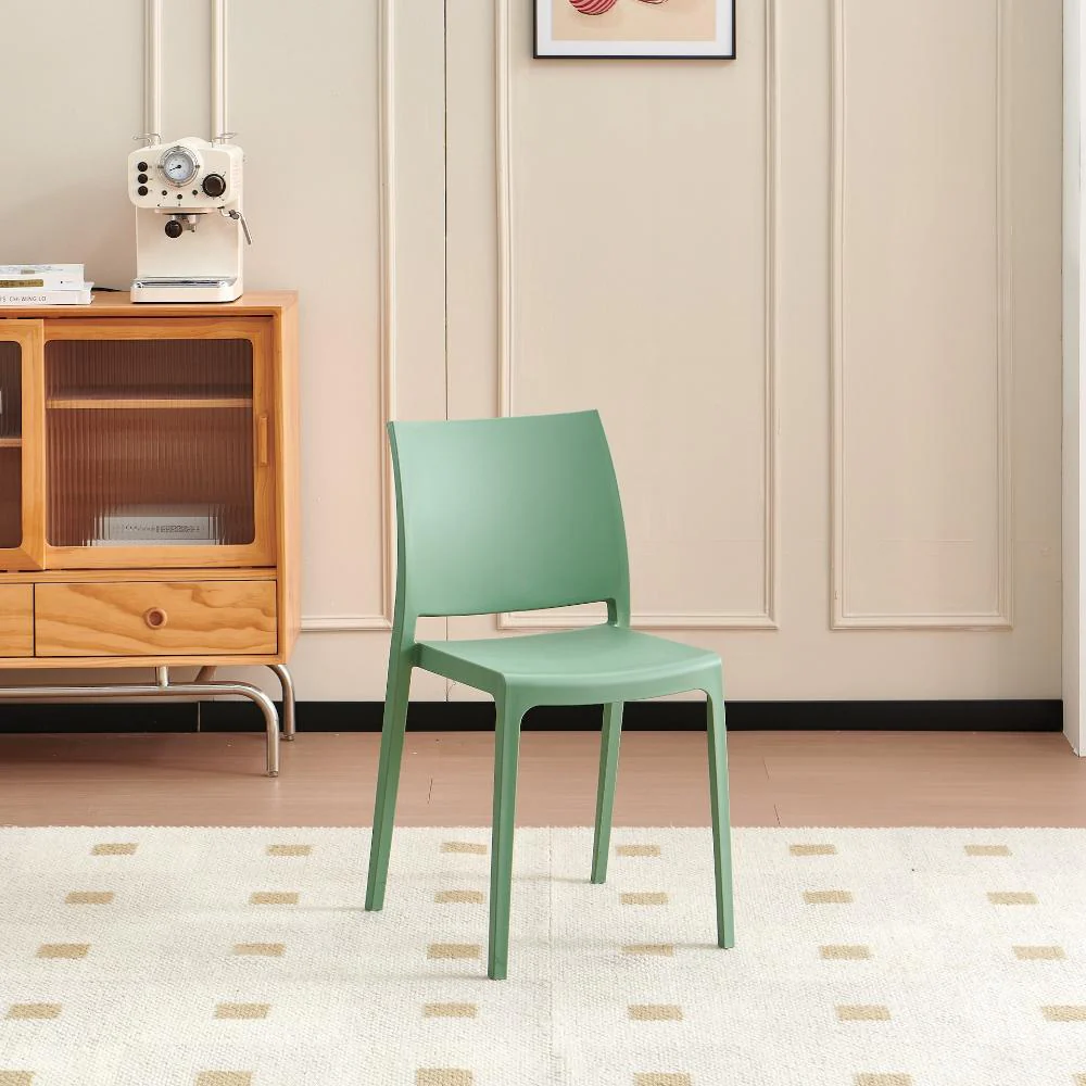 Silla Soho, Verde, Con espaldar cerrado y diseño minimalista