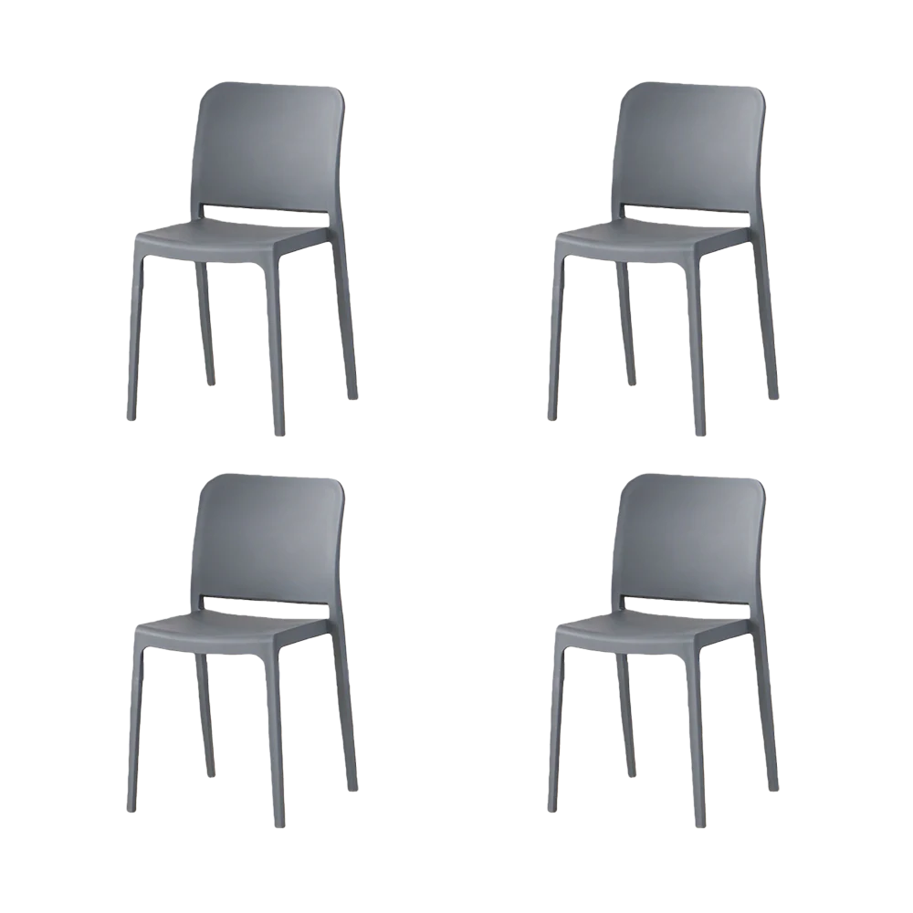 Silla Triveca, Gris Oscuro, Con espaldar cerrado y diseño minimalista X4 - Image 2