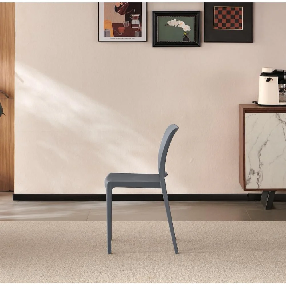 Silla Triveca, Gris oscuro, Con espaldar cerrado y diseño minimalista - Image 4
