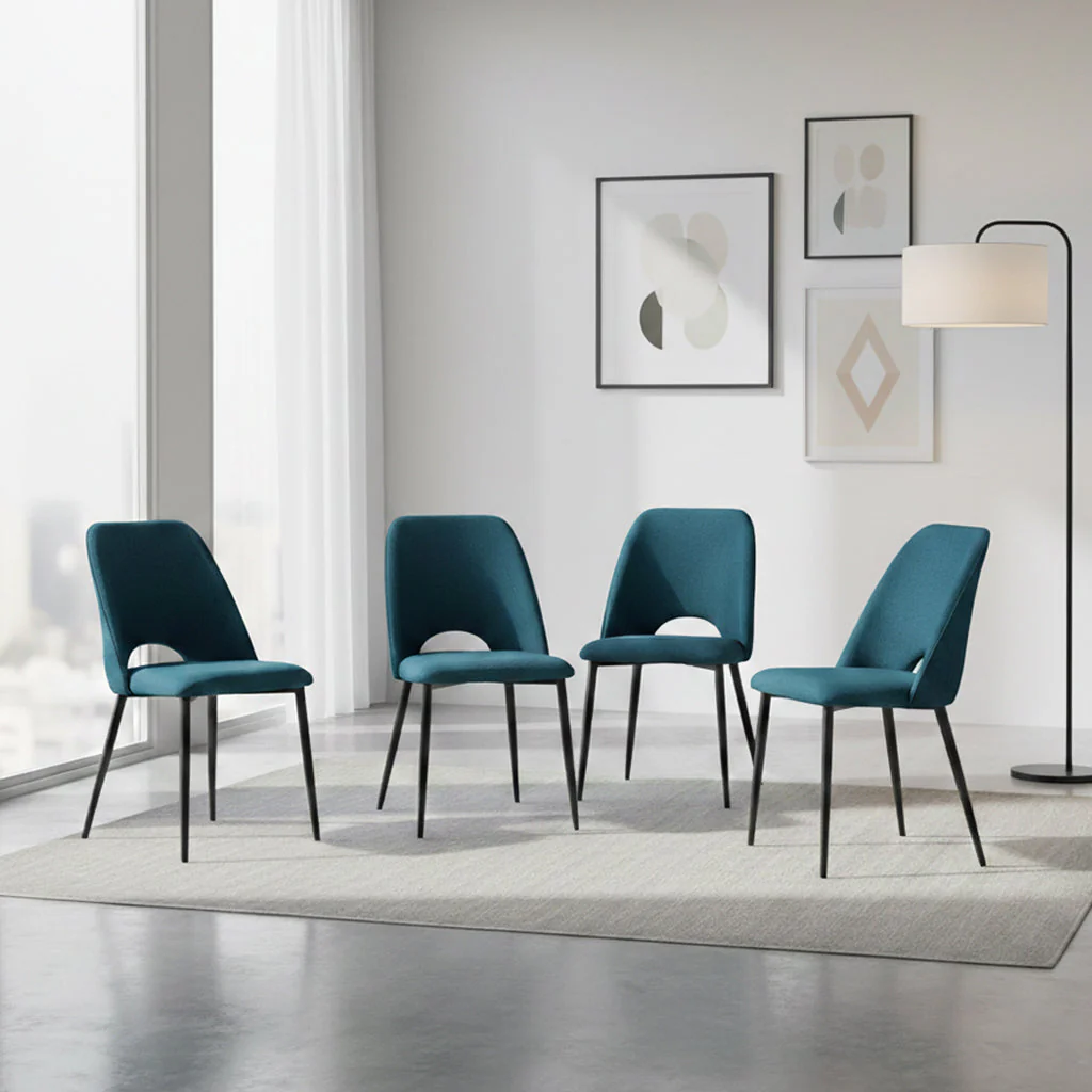 Silla Urban, Color Azul, Con espaldar y diseño Moderno X4