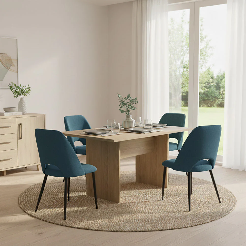 Silla Urban, Color Azul, Con espaldar y diseño Moderno X4 - Image 2