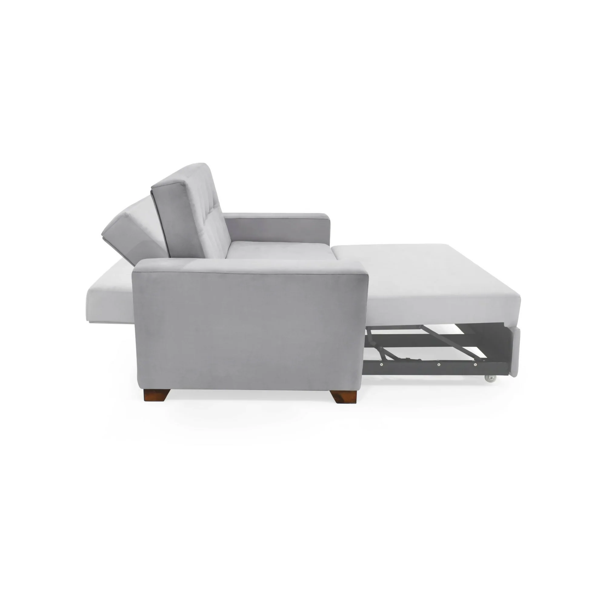 SOFA CAMA 2 PUESTOS HAMBURGO 160X87X86 TELA PLATA - Image 2