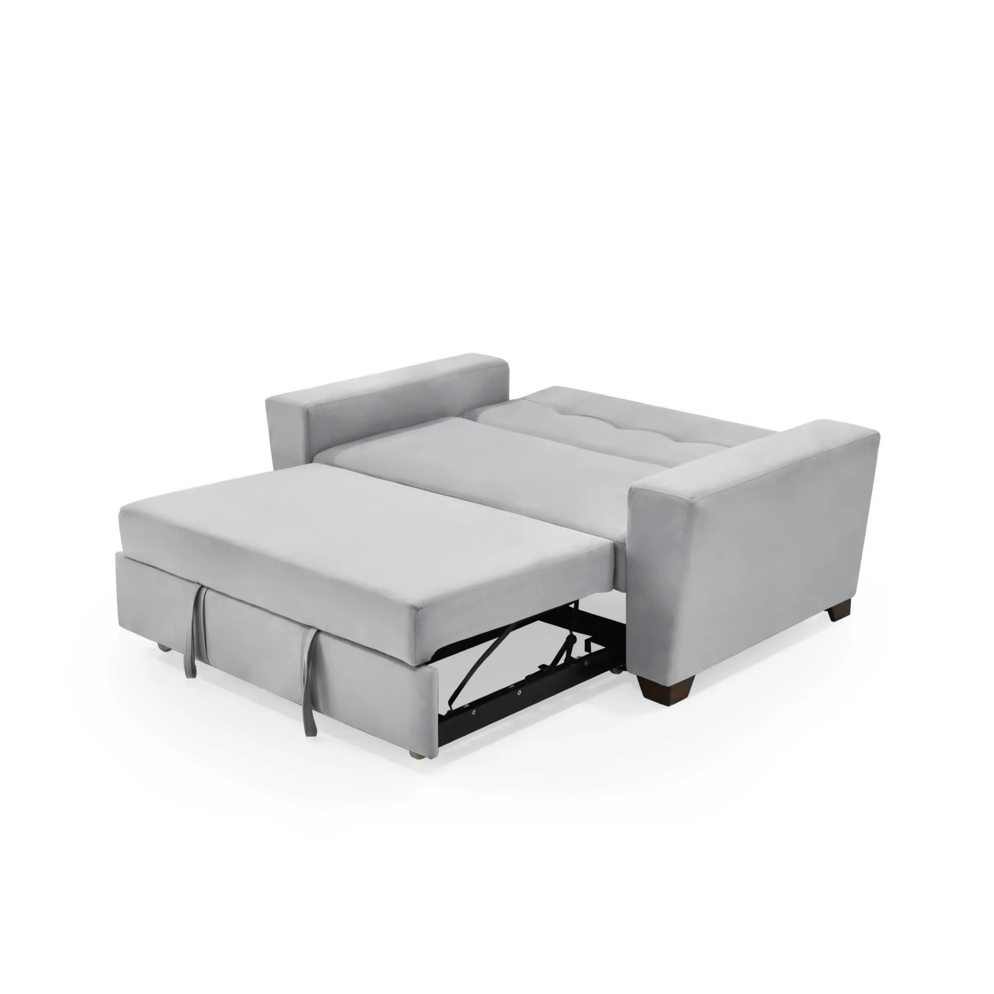 SOFA CAMA 2 PUESTOS HAMBURGO 160X87X86 TELA PLATA - Image 3